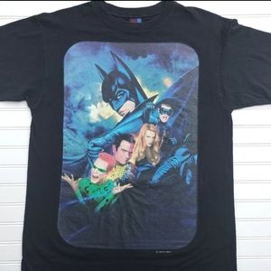 Vintage 1995 Batman Forever DC Comics Movie Promo Big Print T Shirt